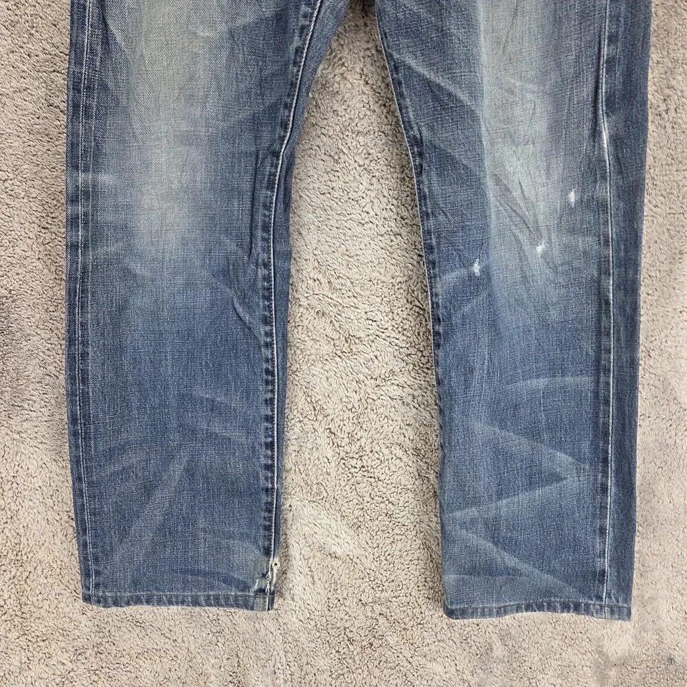 Neighborhood Jeans Mens Blue Selvedge Straight Thrashed Honeycomb Fits 31x26